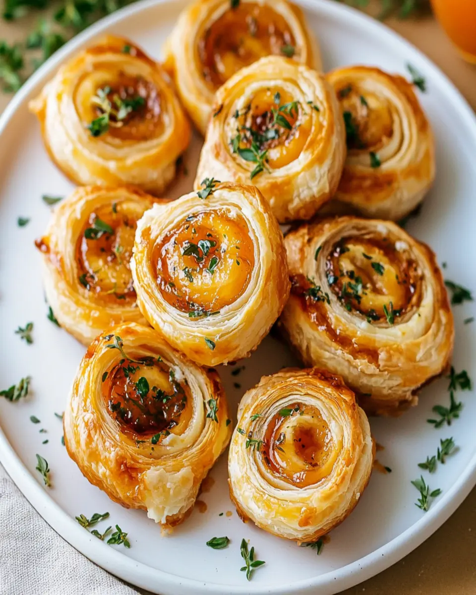 Apricot Jam and Goat Cheese Puff Pastry Pinwheels First Image First Image