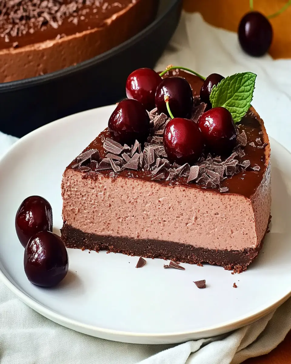 No-Bake Chocolate-Cherry Cheesecake First Image First Image