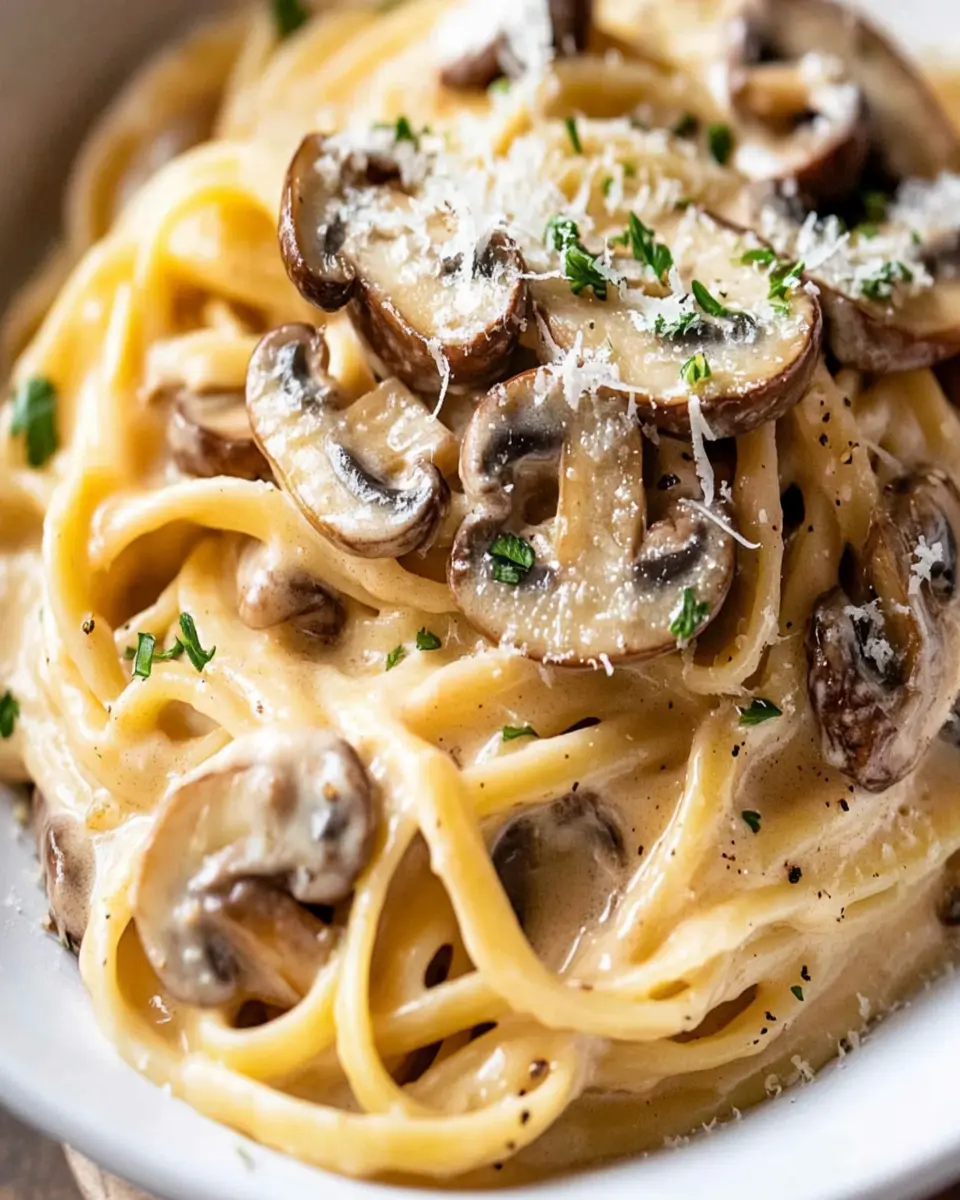 Creamy Garlic Mushroom Pasta First Image First Image