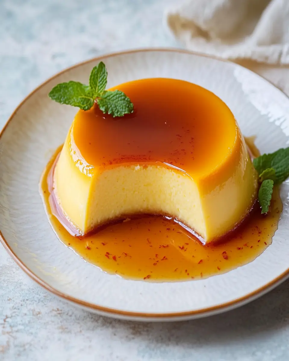 Saffron Crème Caramel Custard First Image First Image