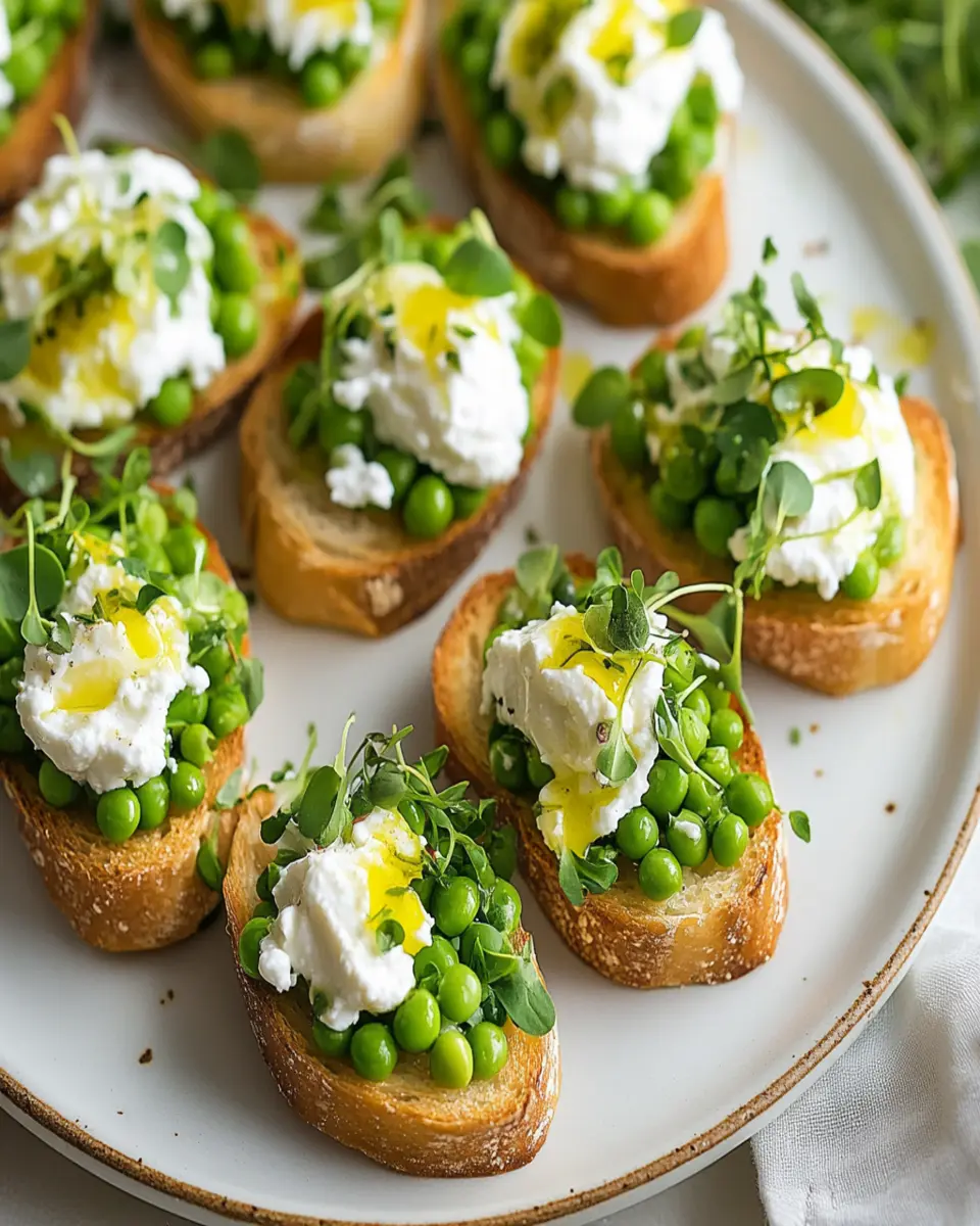 Easy Spring Pea Crostini with Ricotta First Image First Image