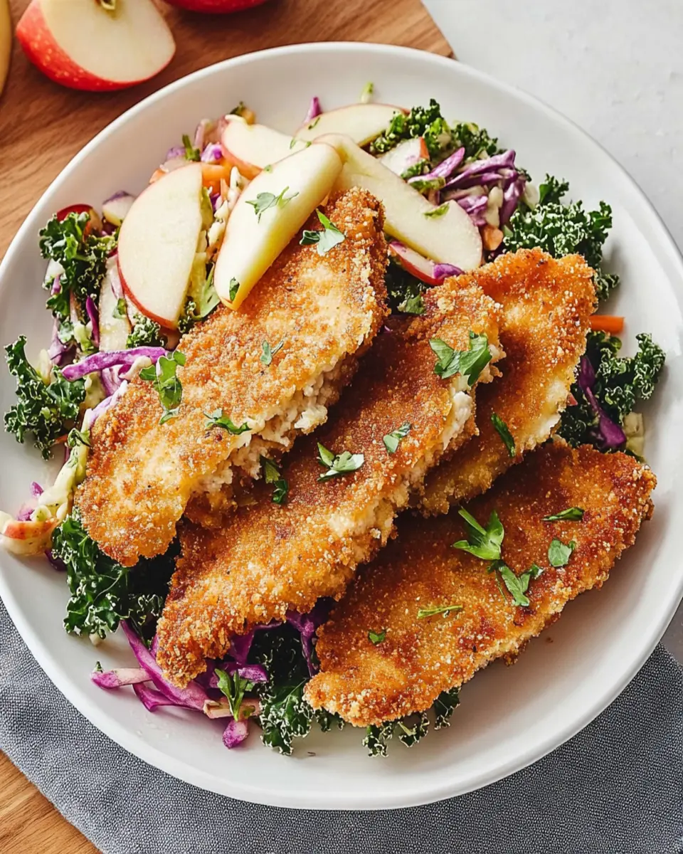 Schnitzels with apple and kale slaw First Image First Image