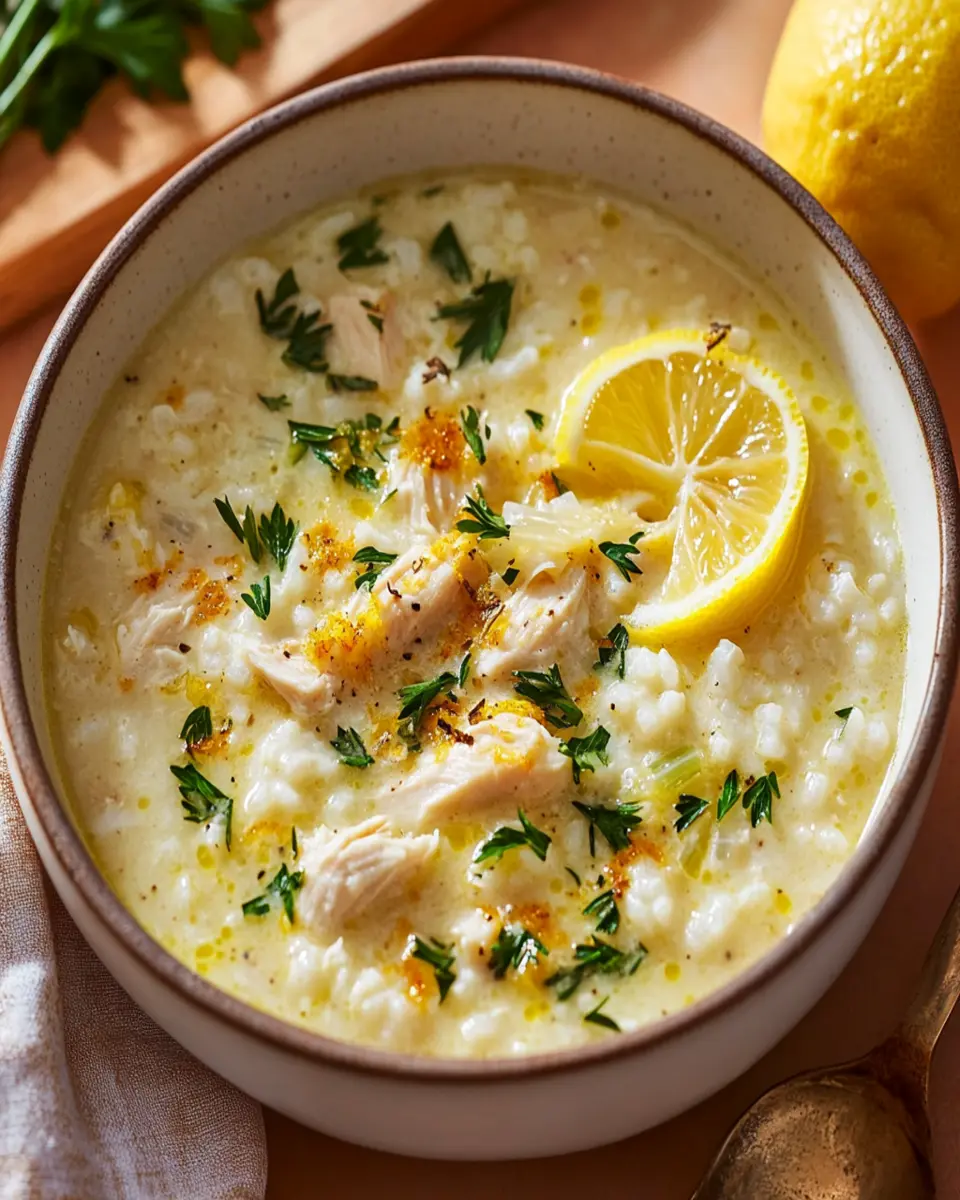Lemony Cauliflower Chicken and Rice Soup First Image First Image
