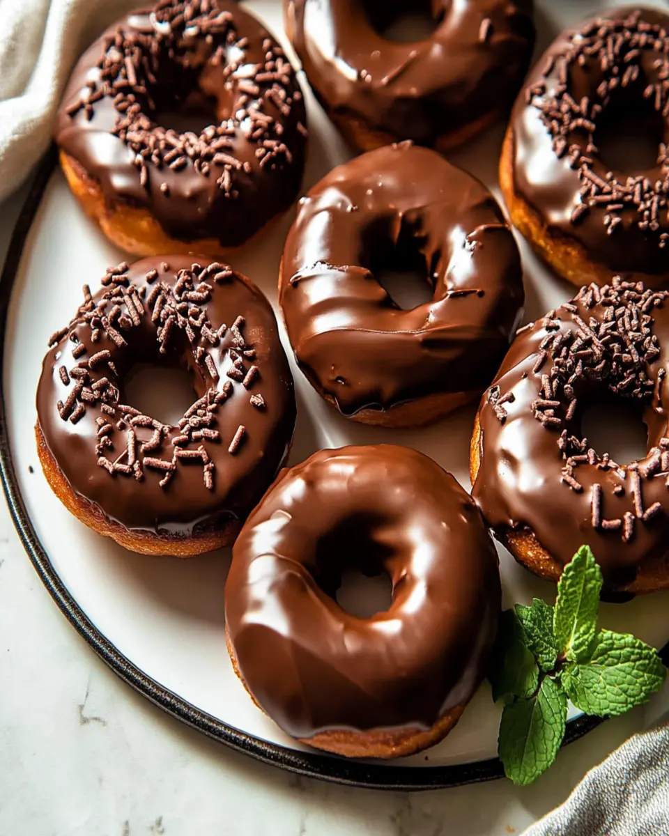 Homemade Baked Frosted Chocolate Donuts First Image First Image