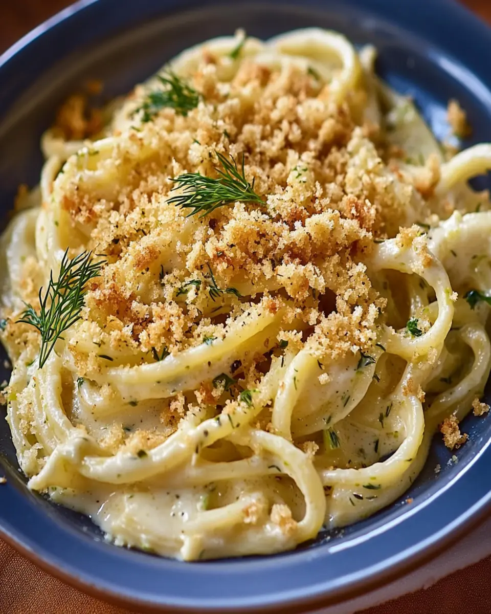 Melted Leek Pasta with Lemon Dill Breadcrumbs First Image First Image