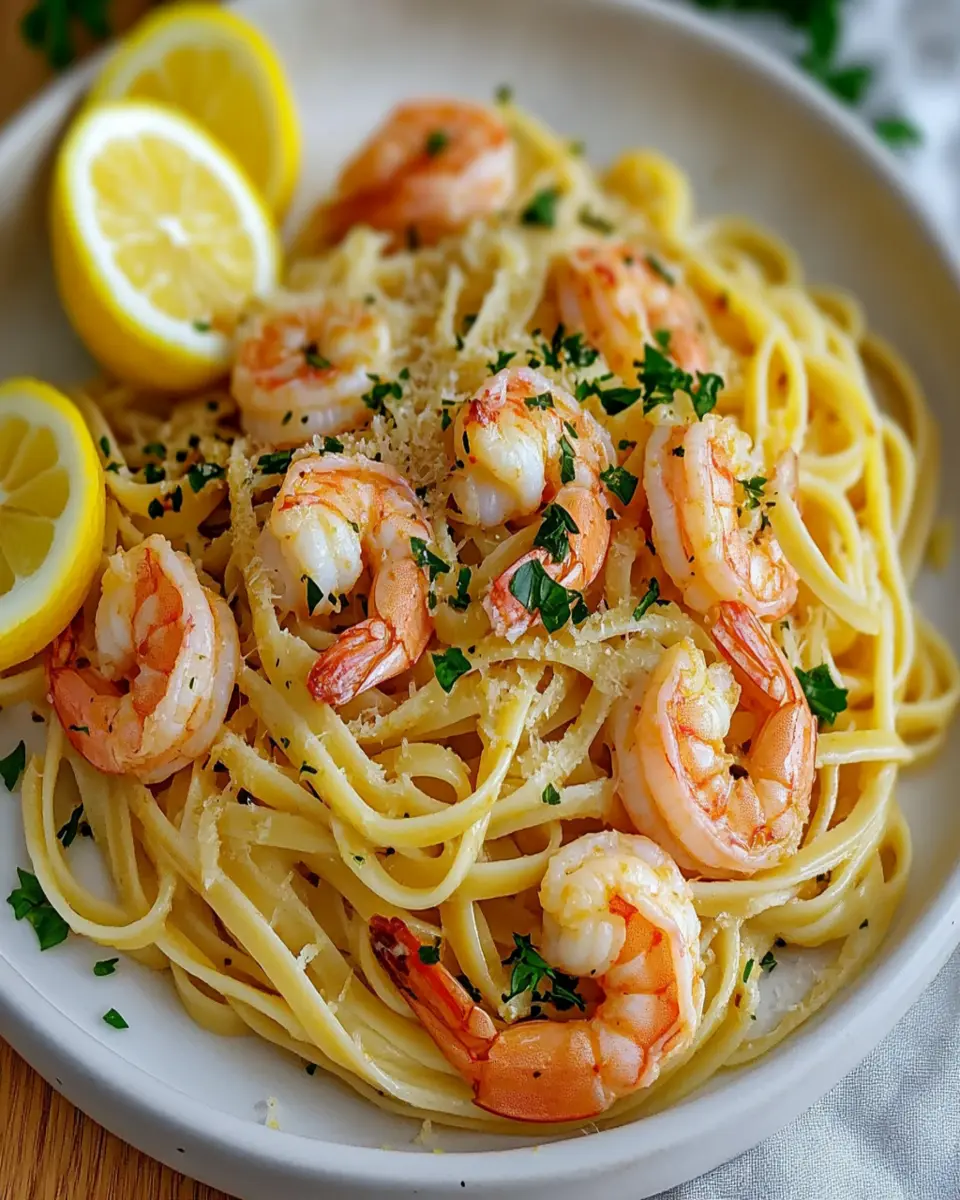 Garlic Butter Prawn (Shrimp) Linguine First Image First Image