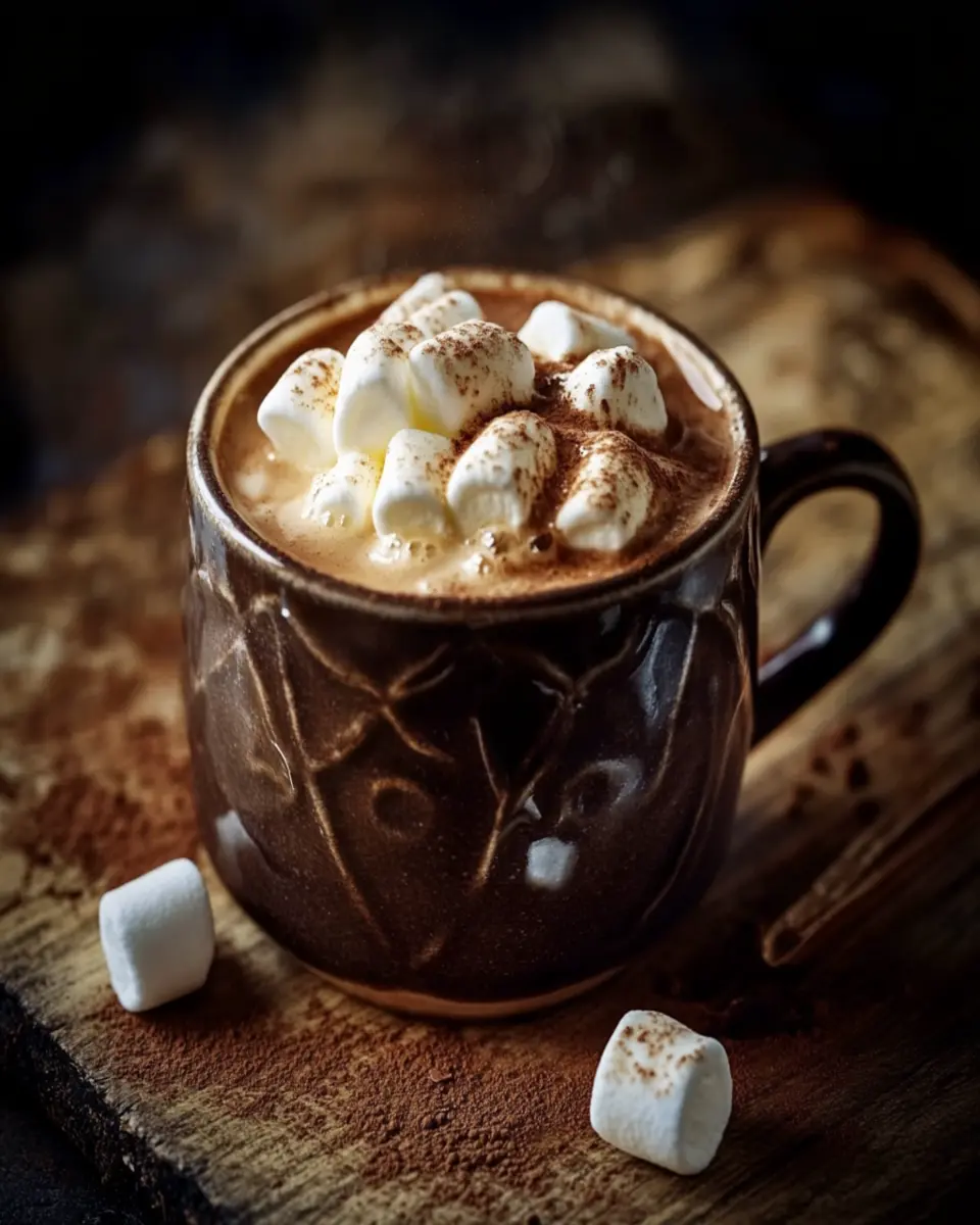 Hot Chocolate with Melted Marshmallows First Image First Image