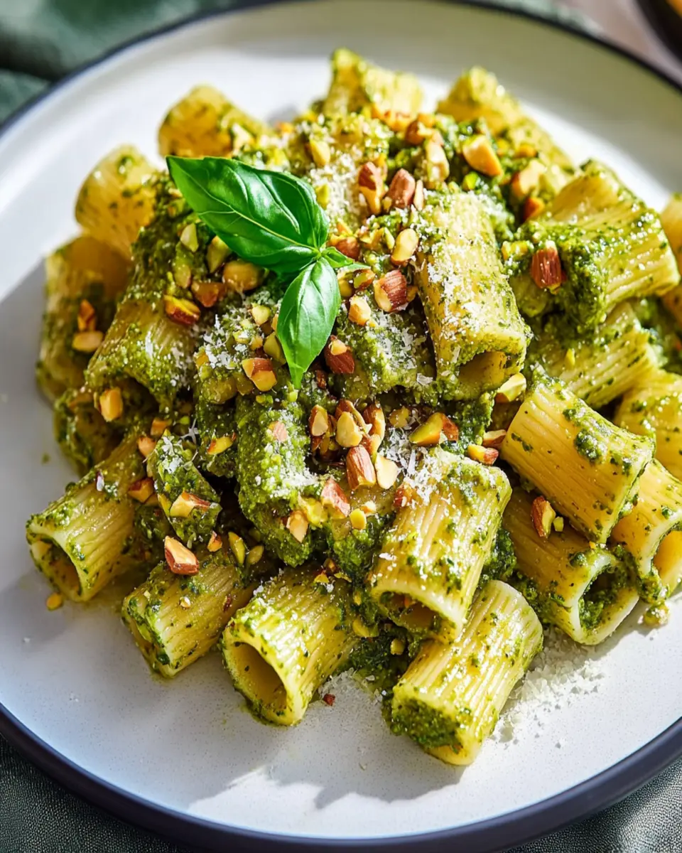 Rigatoni with Asparagus-Pistachio Pesto First Image First Image