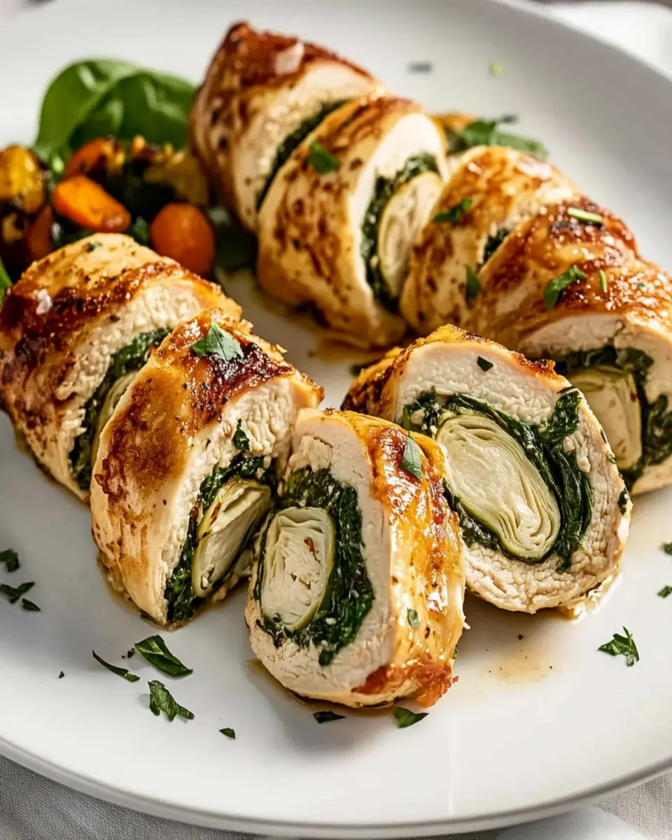 Spinach-Artichoke Chicken Roulade First Image First Image