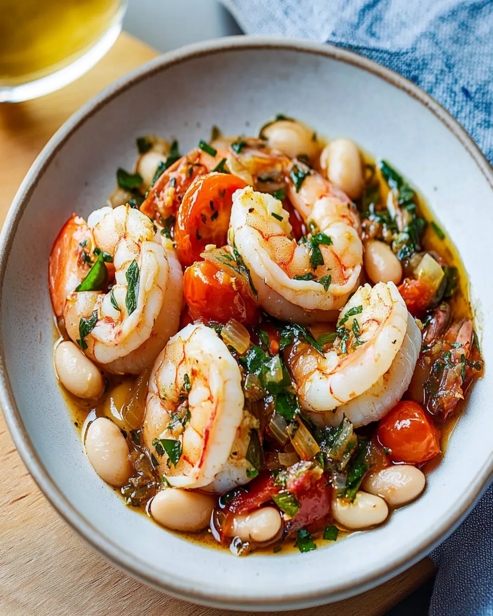 Shrimp with Herby White Beans and Tomatoes First Image First Image