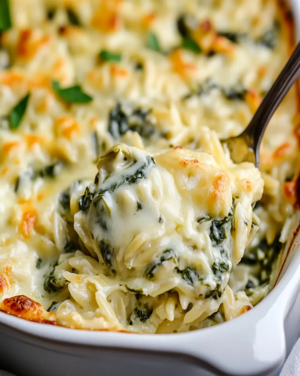 Creamy Spinach and Artichoke Orzo Bake First Image First Image