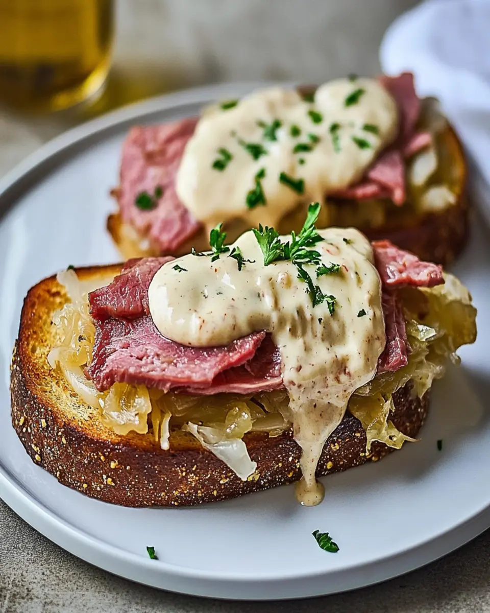 Air Fryer Open-Faced Reuben Sandwiches First Image First Image