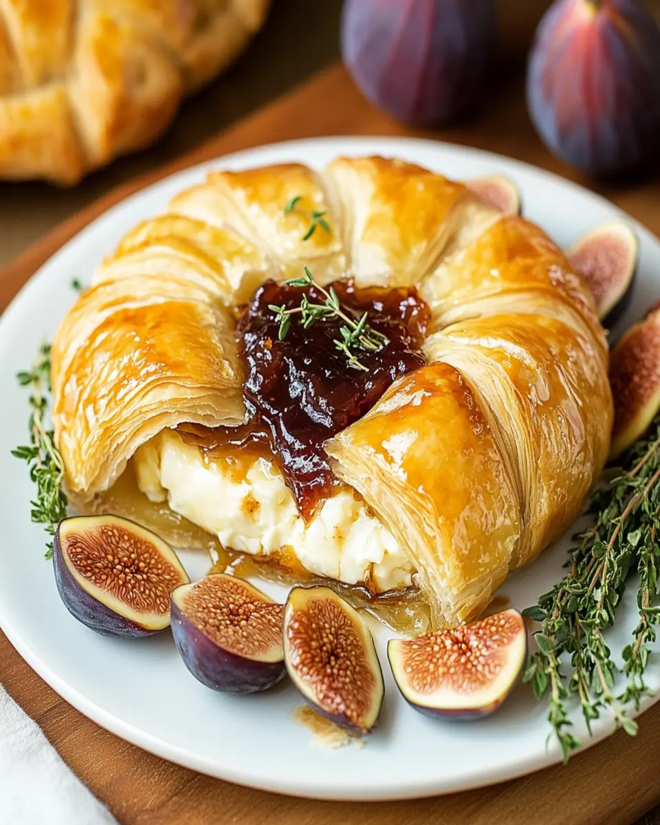 Puff Pastry Baked Brie with Fig Jam First Image First Image