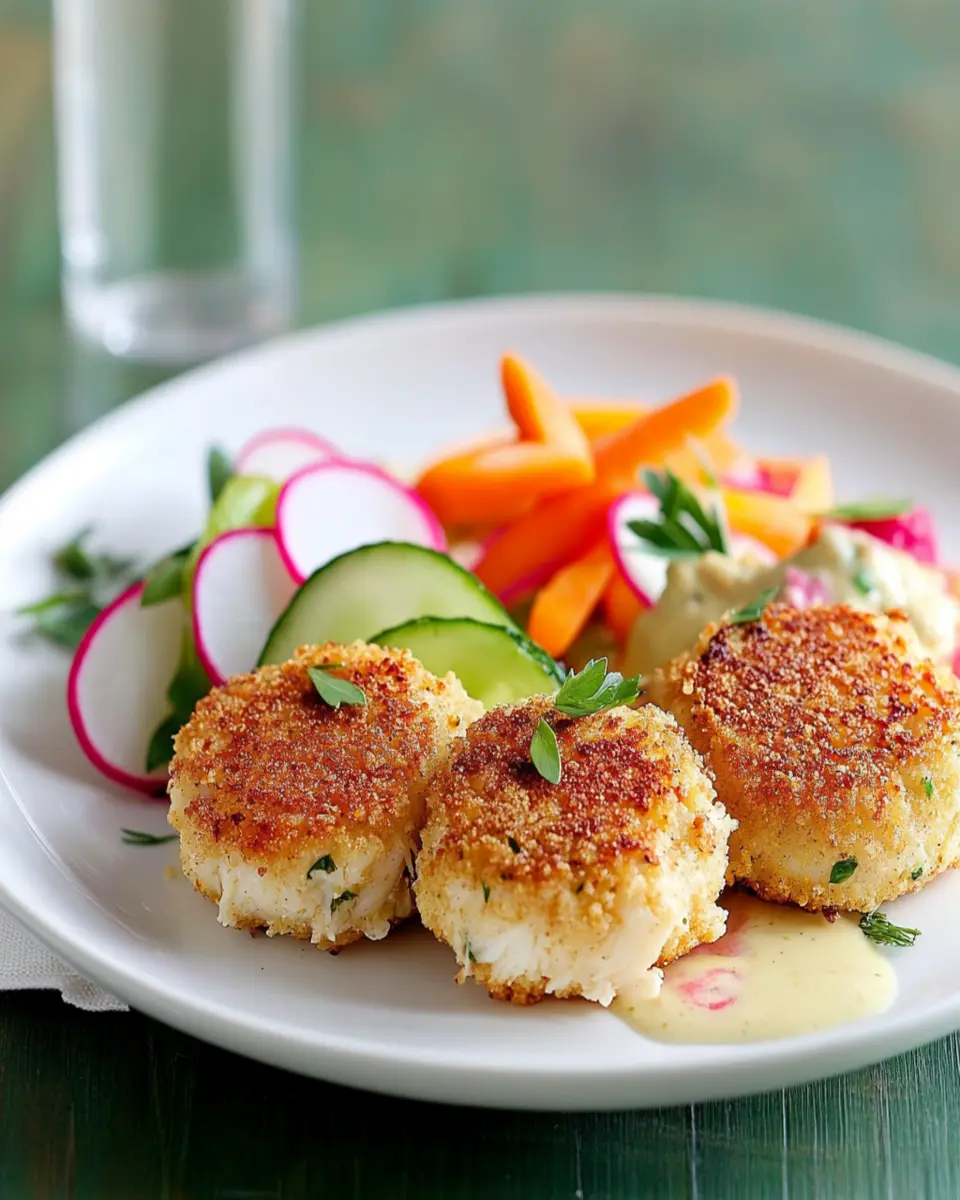 Crunchy Crab Cakes with Pickled Veg First Image First Image