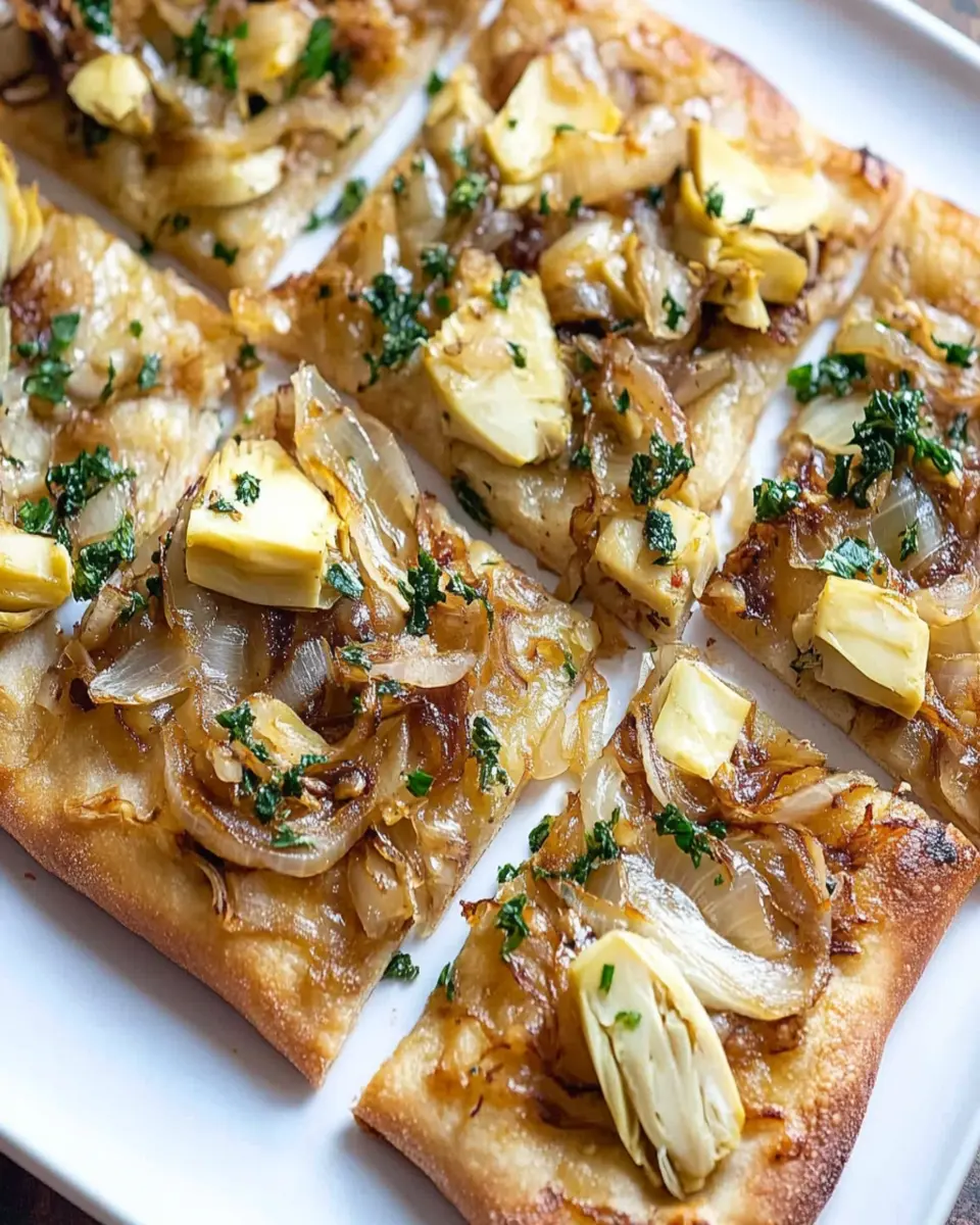 Caramelized Onion and Artichoke Flatbread First Image First Image