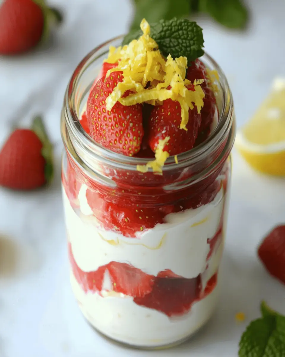 Strawberry Lemon Greek Yogurt Jars First Image First Image