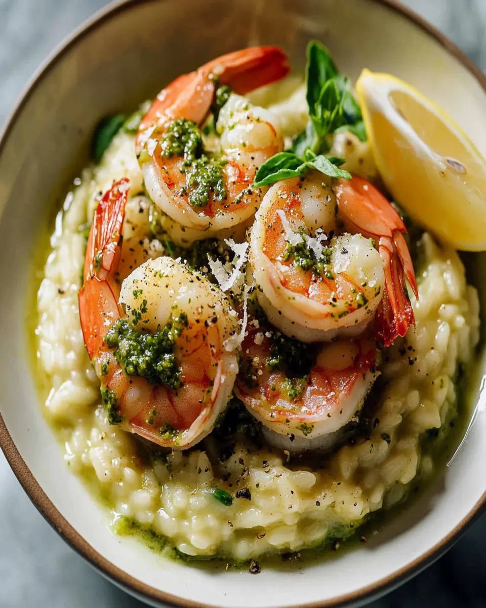Pesto Shrimp and Parmesan Risotto First Image First Image