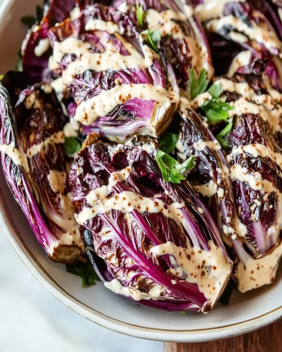 Grilled Radicchio with Tahini Garlic Sauce First Image First Image