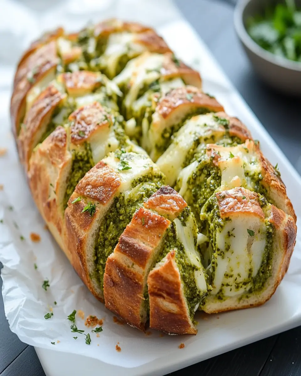 Pesto & three-cheese hedgehog garlic bread First Image First Image