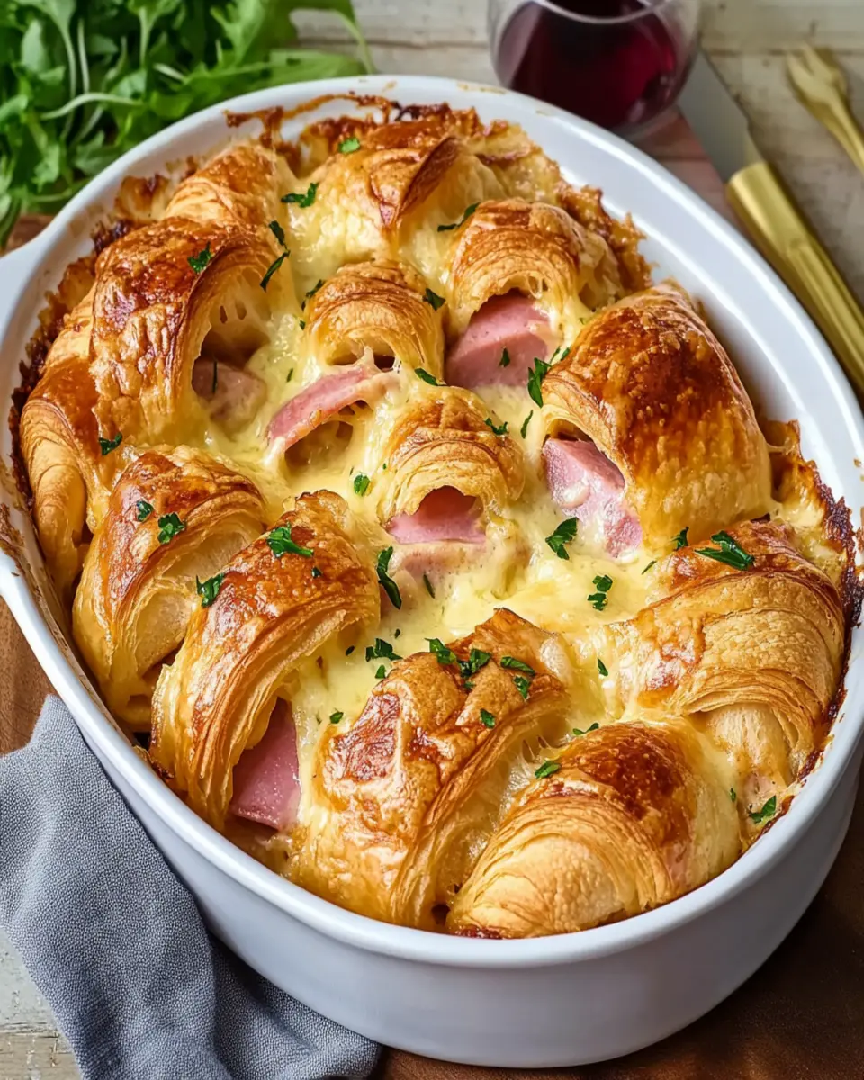 Ham and Cheese Croissant Casserole First Image First Image