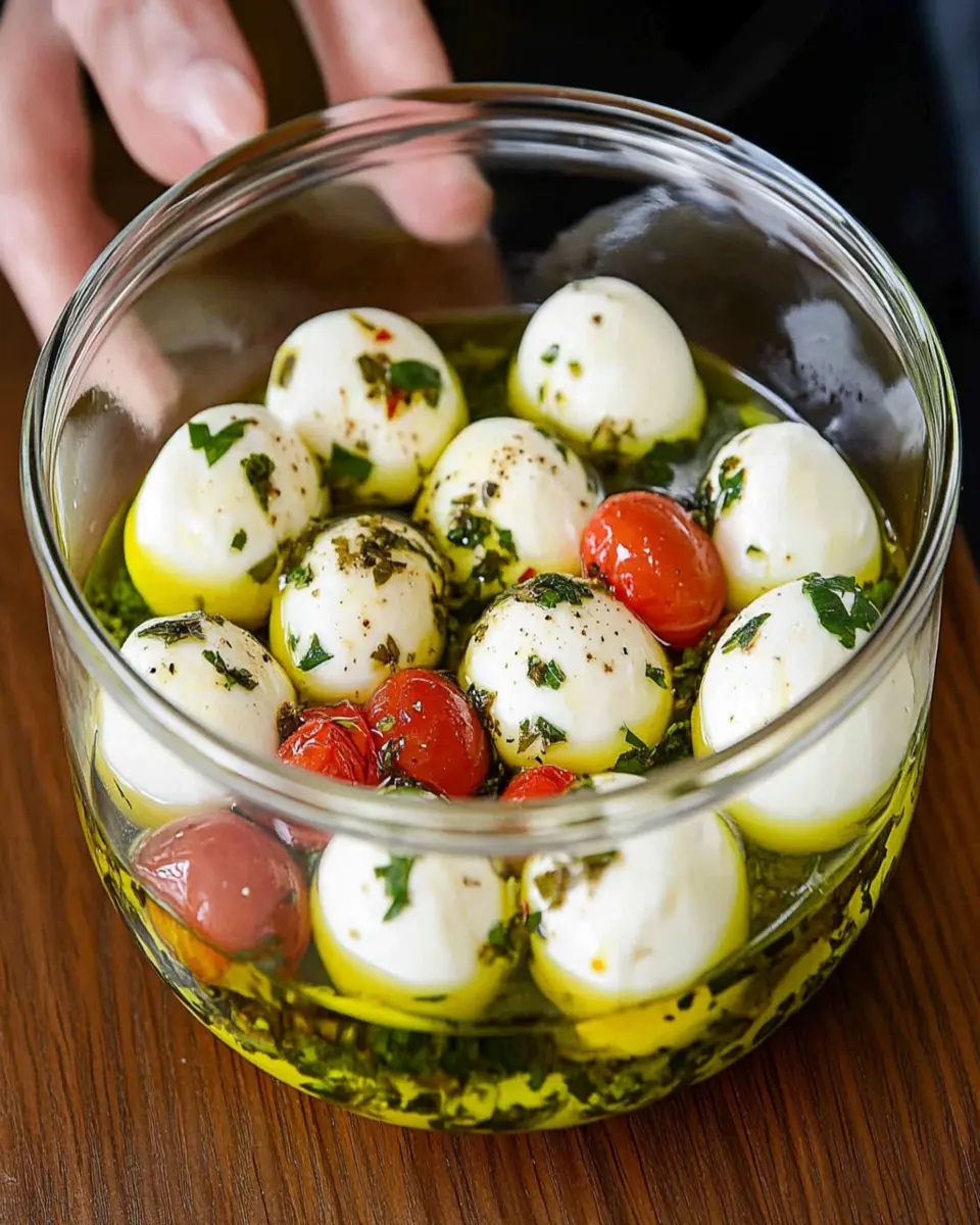 Marinierter Mozzarella in 5 Minuten (Mozzarella in Öl einlegen) First Image First Image