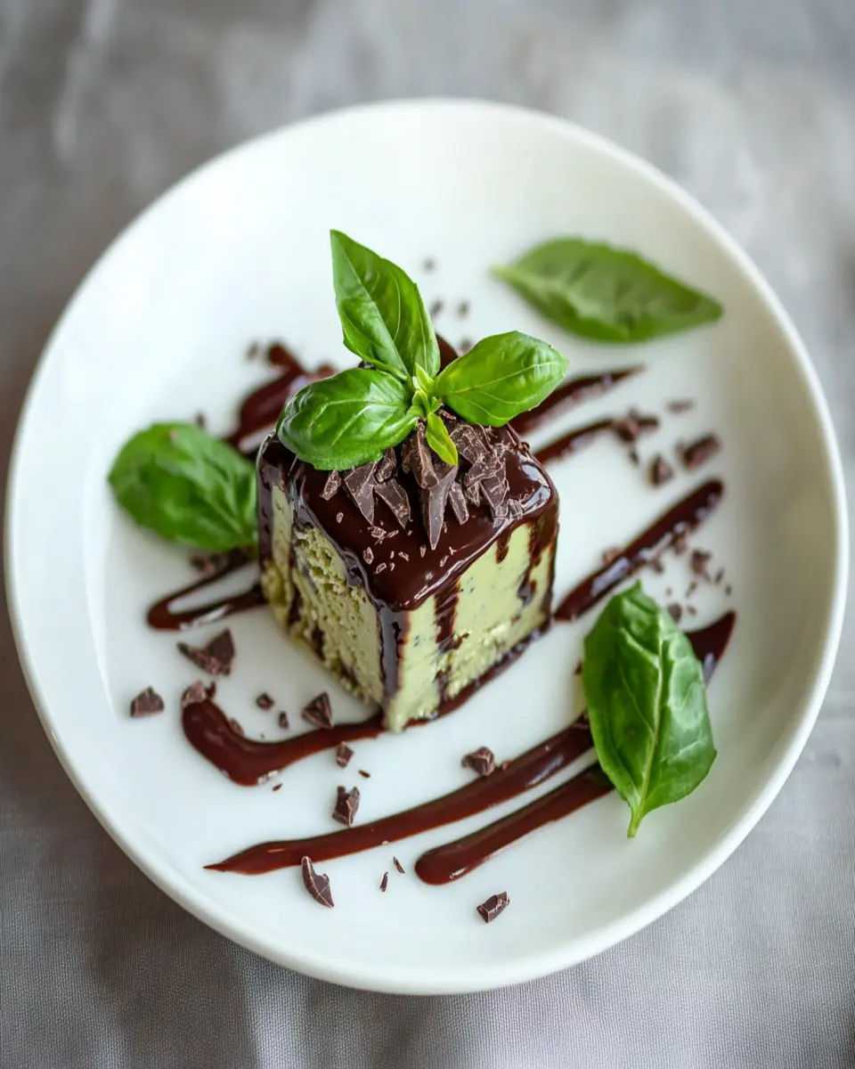 Chocolate & basil ice cream slice First Image First Image