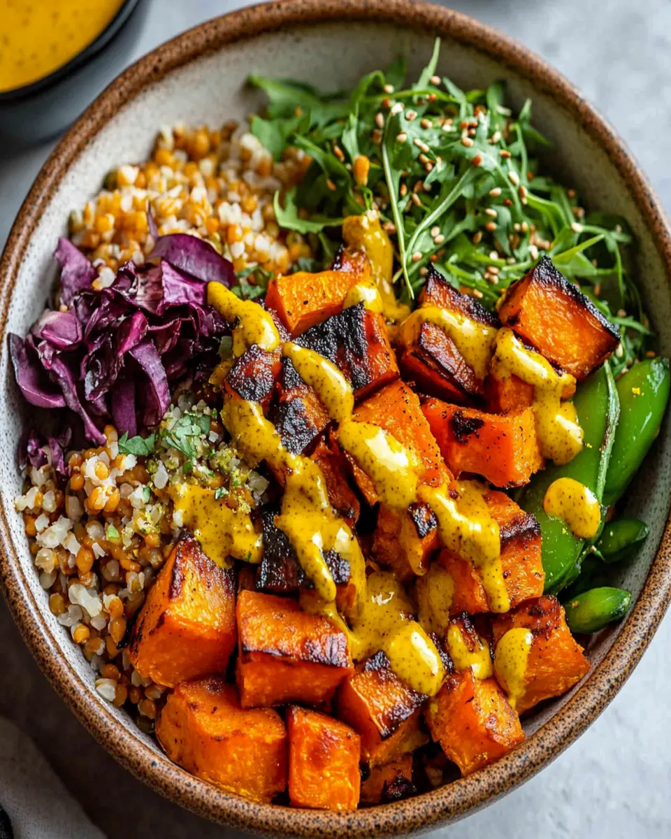 Sweet Potato Grain Bowls with Turmeric Honey Mustard First Image First Image