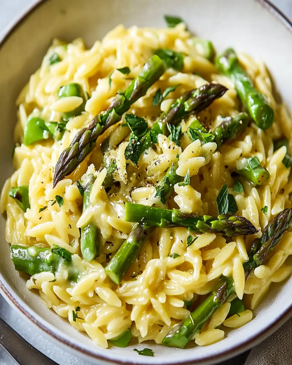 Cheesy Asparagus Orzotto First Image First Image