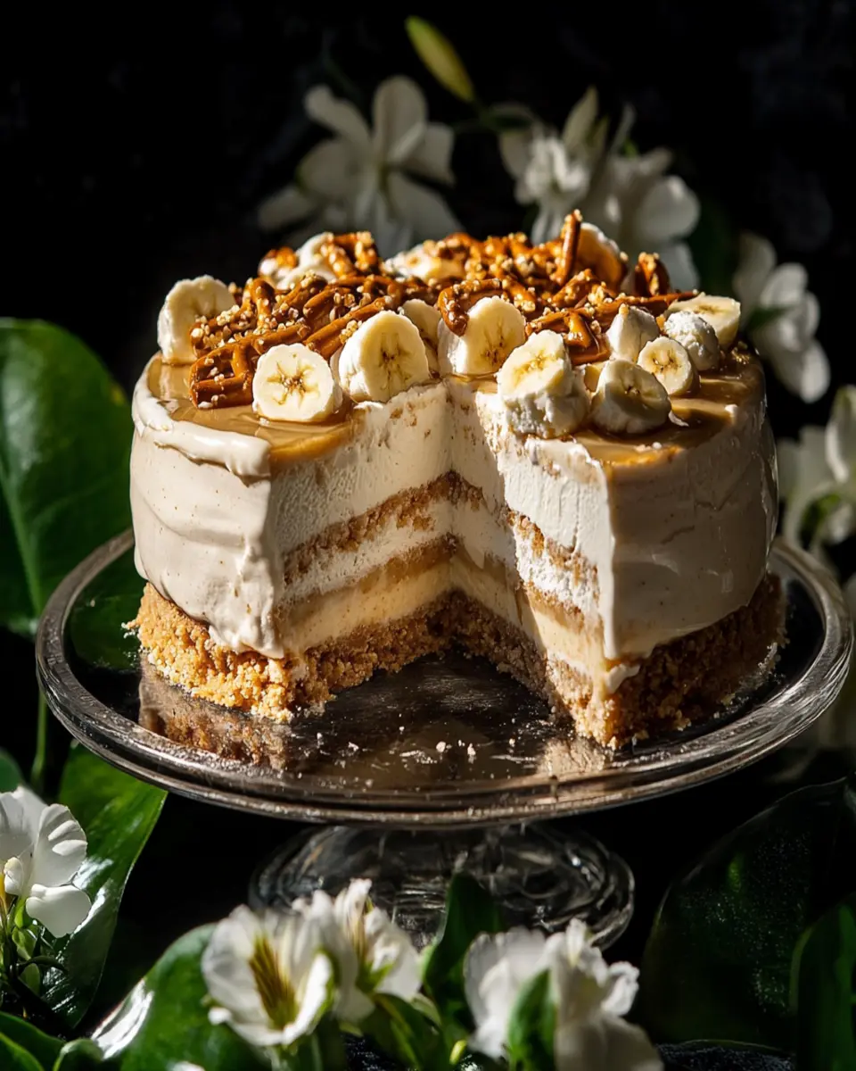 Salty Pretzel Banana Pudding Ice Cream Cake First Image