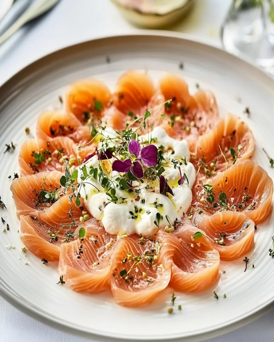 Salmon Gravlax and Cream Cheese Flower First Image First Image