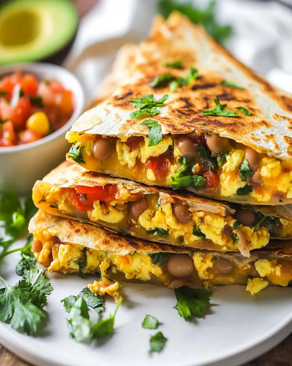 Egg Breakfast Quesadillas with Pinto Beans First Image First Image