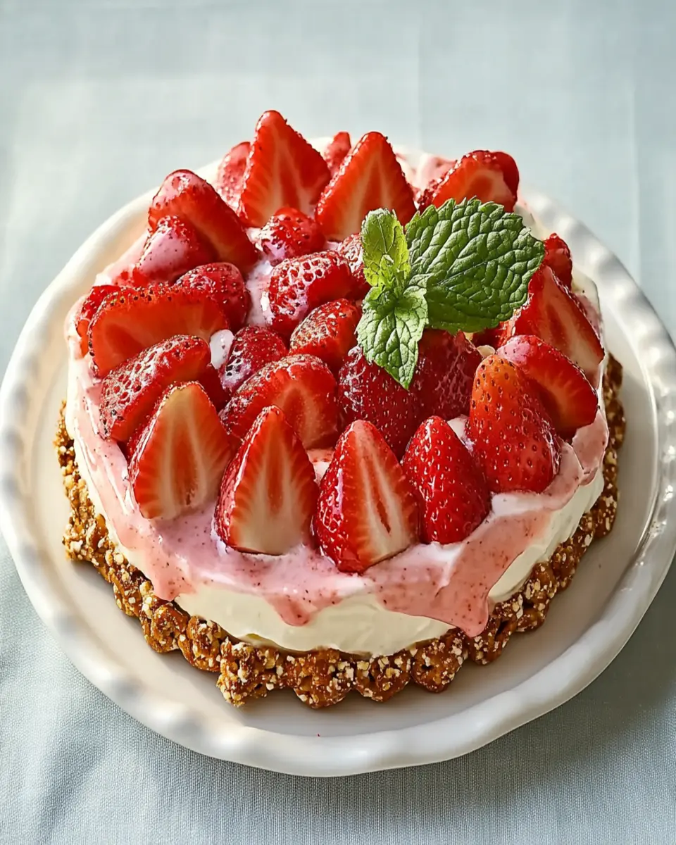 Strawberry-Pretzel Icebox Pie First Image First Image