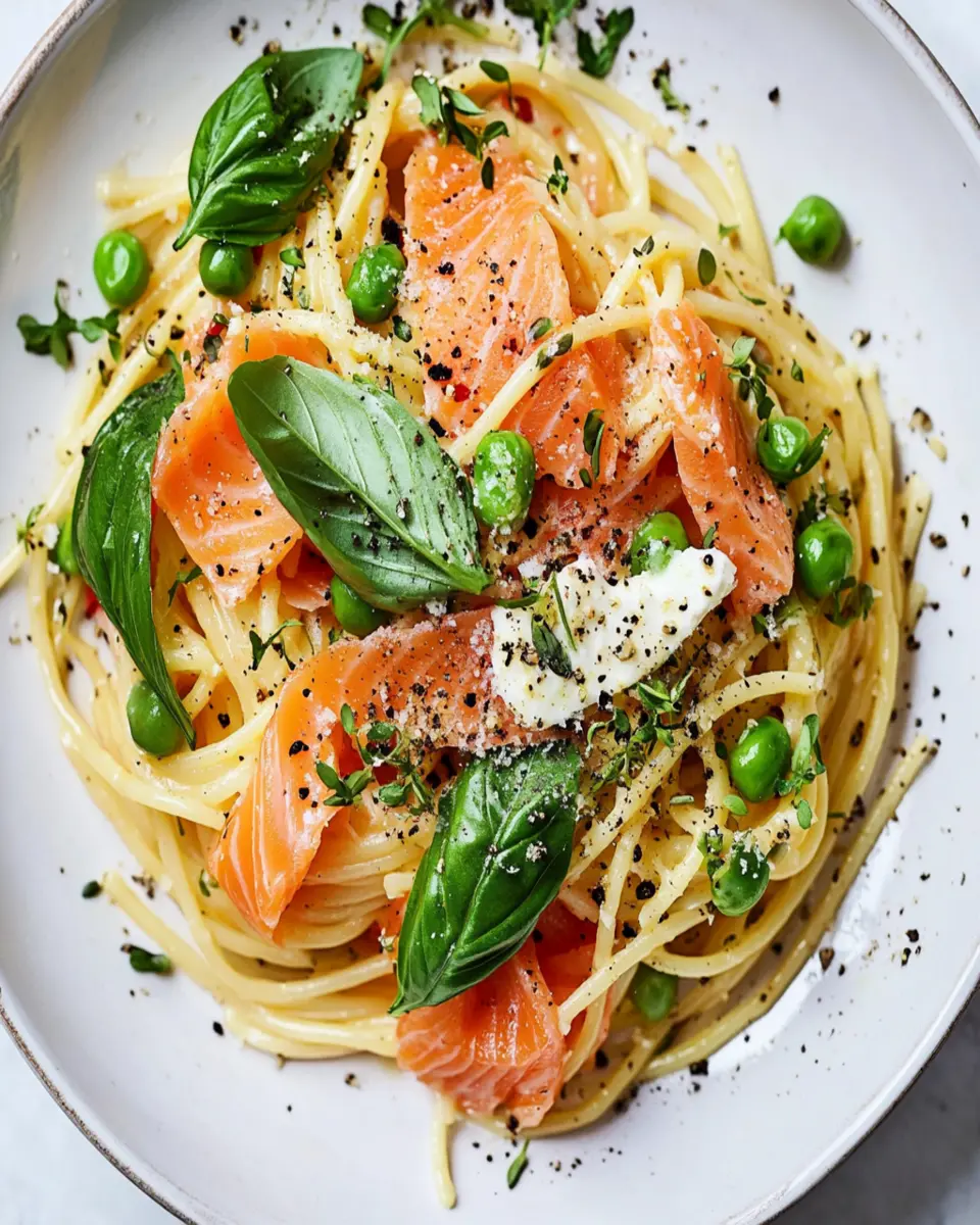 One-Pot Spring Pasta With Smoked Salmon First Image First Image