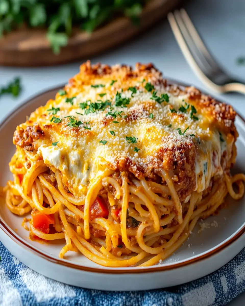 Baked Cream Cheese Spaghetti Casserole First Image First Image