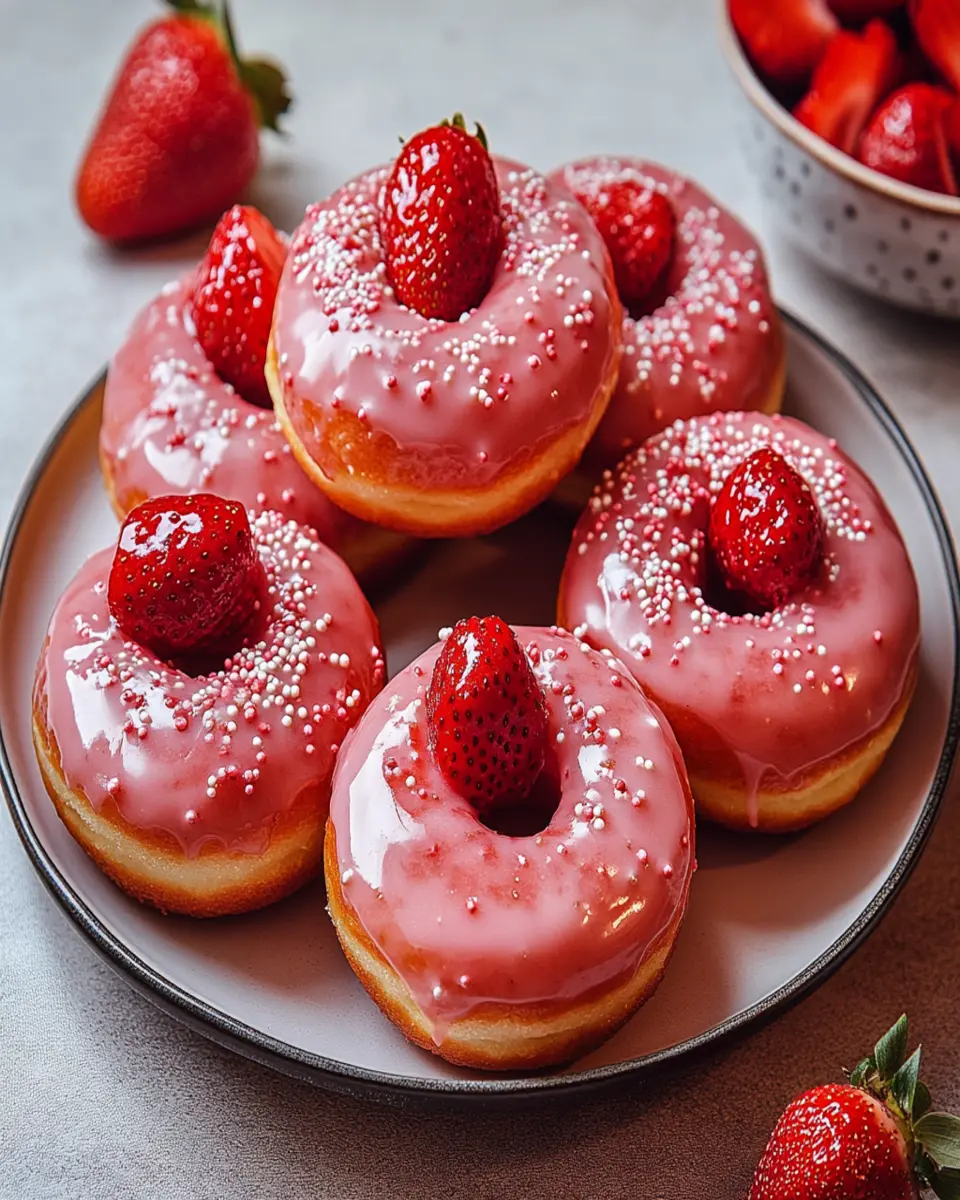 Baked Strawberry Donuts First Image First Image