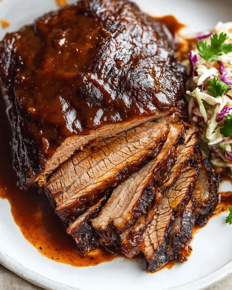 Slow Cooker Beef Brisket with BBQ Sauce First Image First Image