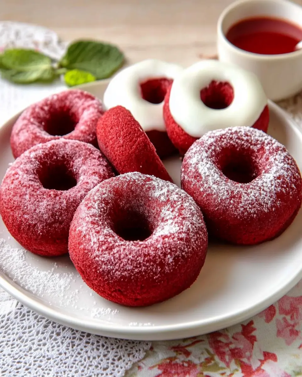 Skinny Red Velvet Baked Cake Donuts First Image First Image