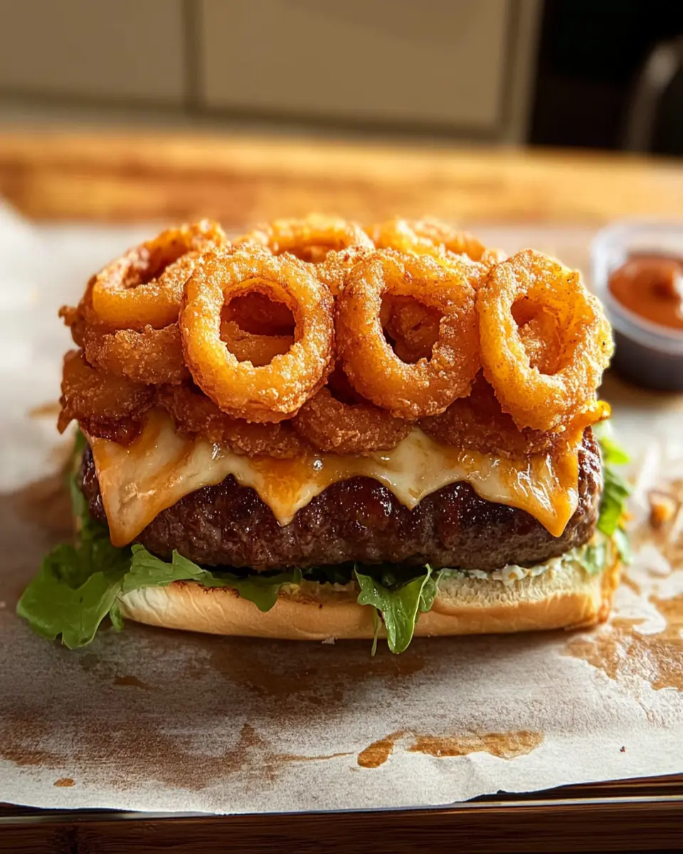 Viral Cheeseburger Onion Ring Roll First Image First Image