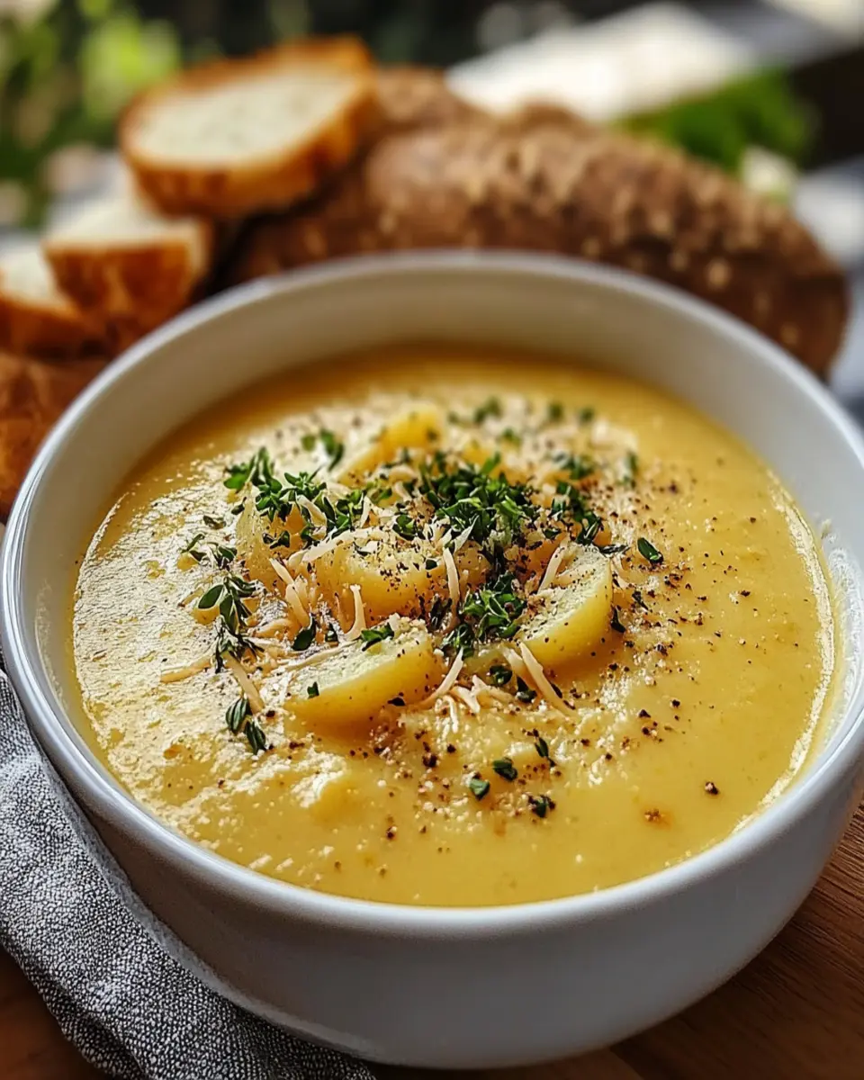 Cheddar Garlic Herb Potato Soup First Image First Image