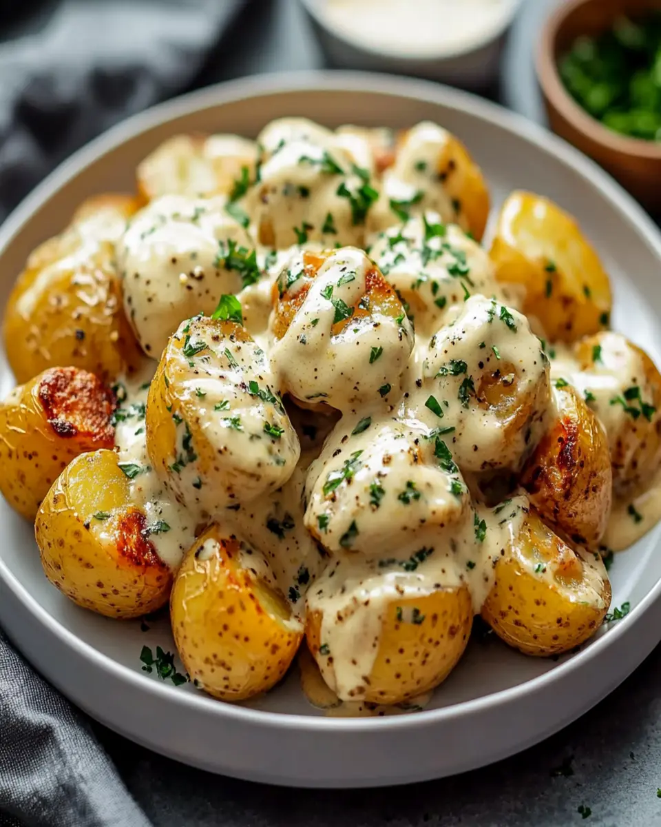 Creamy Garlic Sauce Baby Potatoes First Image First Image